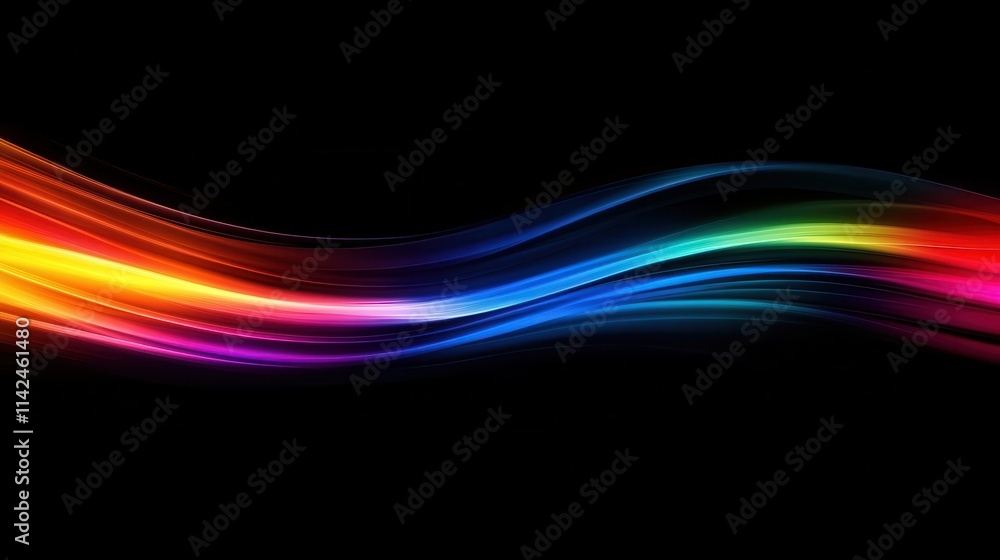Abstract background with wavy colorful lines on a dark background Abstract background with wavy colorful lines on a dark background