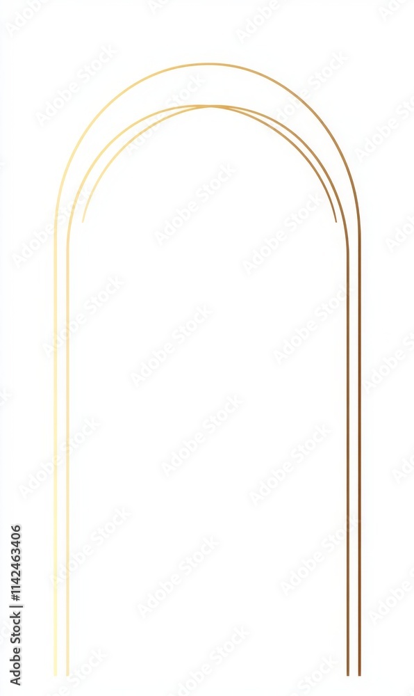 Simple Golden Arch on White Background for Minimalist Vector Graphics Design Simple Golden Arch on White Background for Minimalist Vector Graphics Design