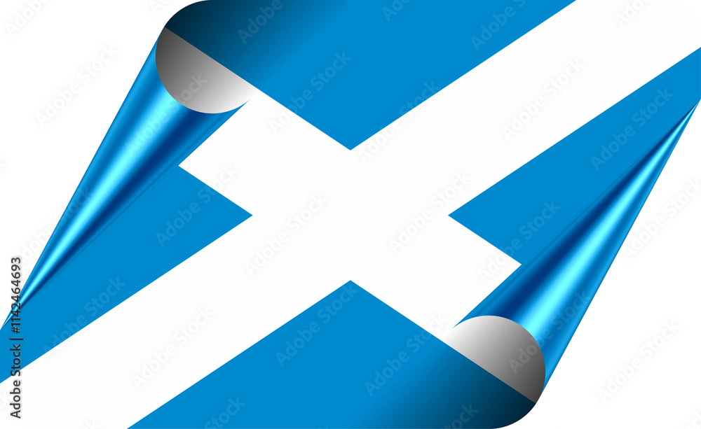 Obraz premium Scotland Flag with Modern Folded Paper Effect