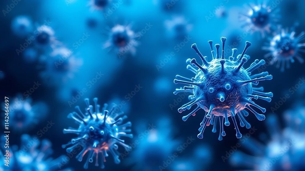 Viruses Microscopic View Background Banner Viruses Microscopic View Background Banner