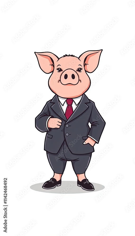 Pig Formal Dress - Pig In Office Clothes - Pig With A Smile - Entrepreneur Pig - Pig Businessman Pig Formal Dress - Pig In Office Clothes - Pig With A Smile - Entrepreneur Pig - Pig Businessman