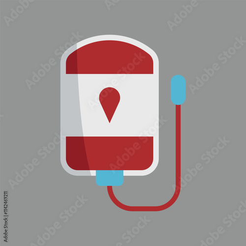 Blood bag icon showcases a modern and professional look, ideal for promoting blood banks, hospital infographics, or emergency medicine