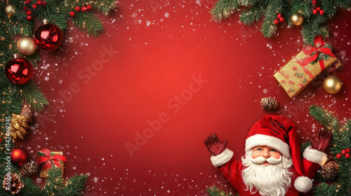 Celebrate Christmas festival decoration in december. Christmas celebration atmosphere. x mas backgroud with copyspace for text