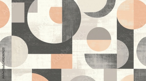 A seamless background pattern featuring geometric shapes in muted tones, suitable for subtle designs