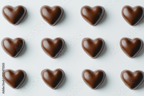 Decadent chocolate hearts arranged elegantly for Valentine’s Day celebration