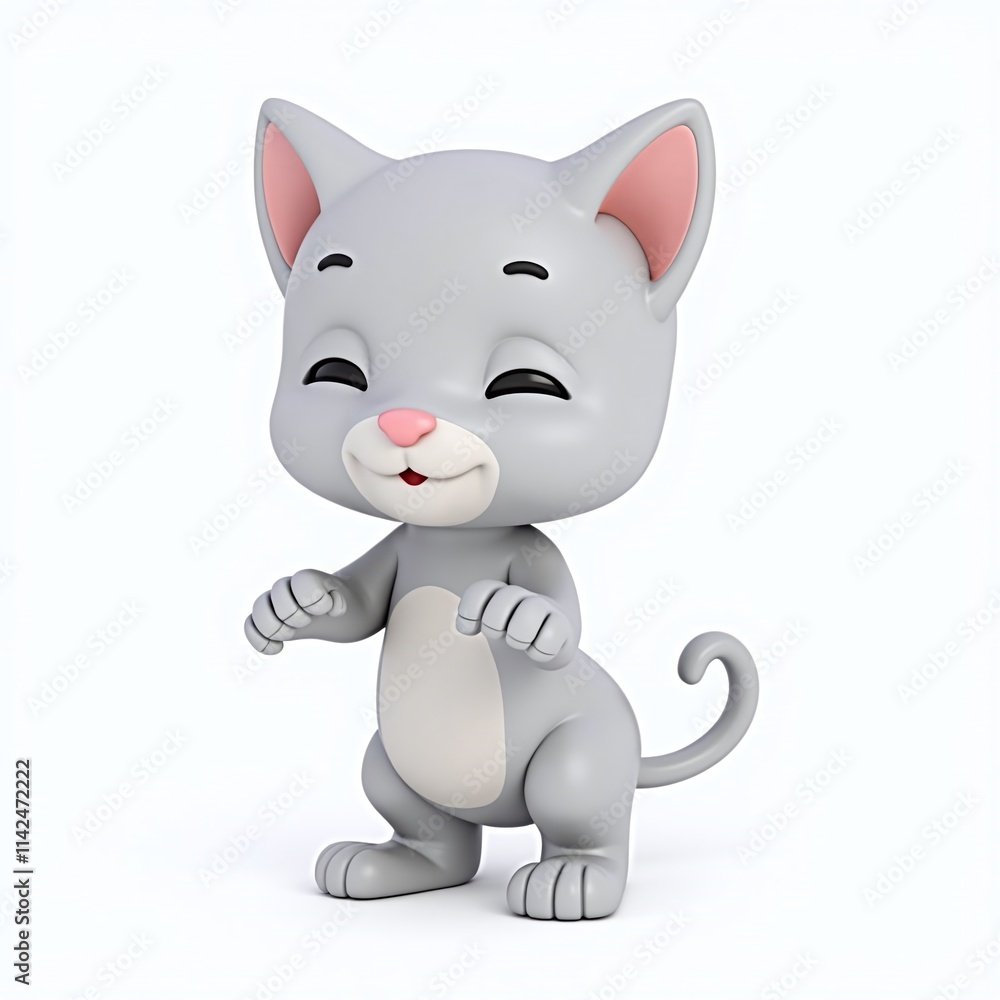 Adorable gray and white kitten with bright eyes sitting and looking up on a clean white background. Adorable gray and white kitten with bright eyes sitting and looking up on a clean white background.
