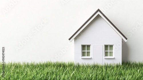 Wallpaper Mural Sustainable Living:A Picturesque White House Nestled in Lush Green Surroundings Torontodigital.ca