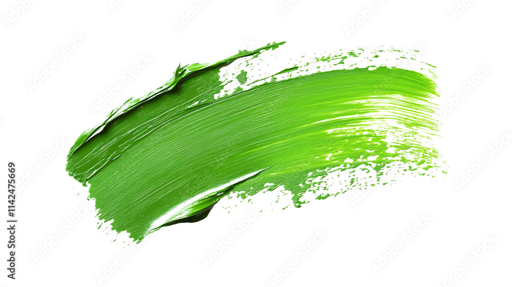 Brush stroke with green paint isolated on white & transparent a background. Brush stroke with green paint isolated on white & transparent a background.