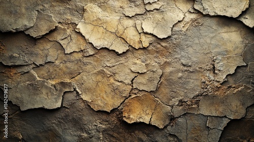 Close-up of cracked, dry earth texture, highlighting the impact of drought and arid conditions on the landscape.