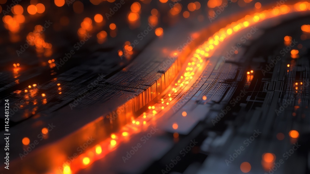 A close-up of quantum microchip architecture, with glowing quantum pathways connecting multiple data streams in a seamless flow A close-up of quantum microchip architecture, with glowing quantum pathways connecting multiple data streams in a seamless flow