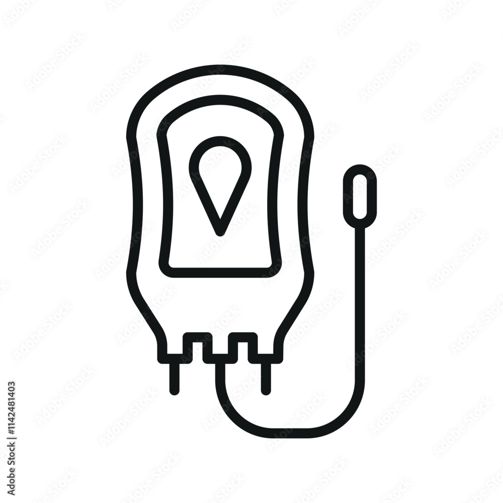 Blood bag icon showcases a modern and professional look, ideal for promoting blood banks, hospital infographics, or emergency medicine Blood bag icon showcases a modern and professional look, ideal for promoting blood banks, hospital infographics, or emergency medicine