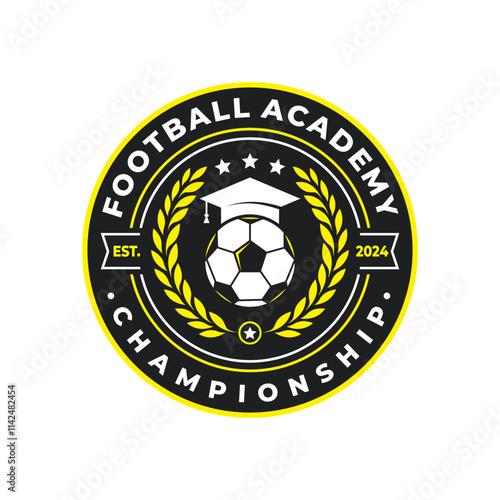 Football and soccer academy vector logo template