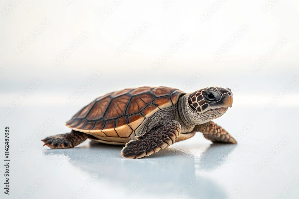 Fototapeta premium A photo of a turtle a over white background