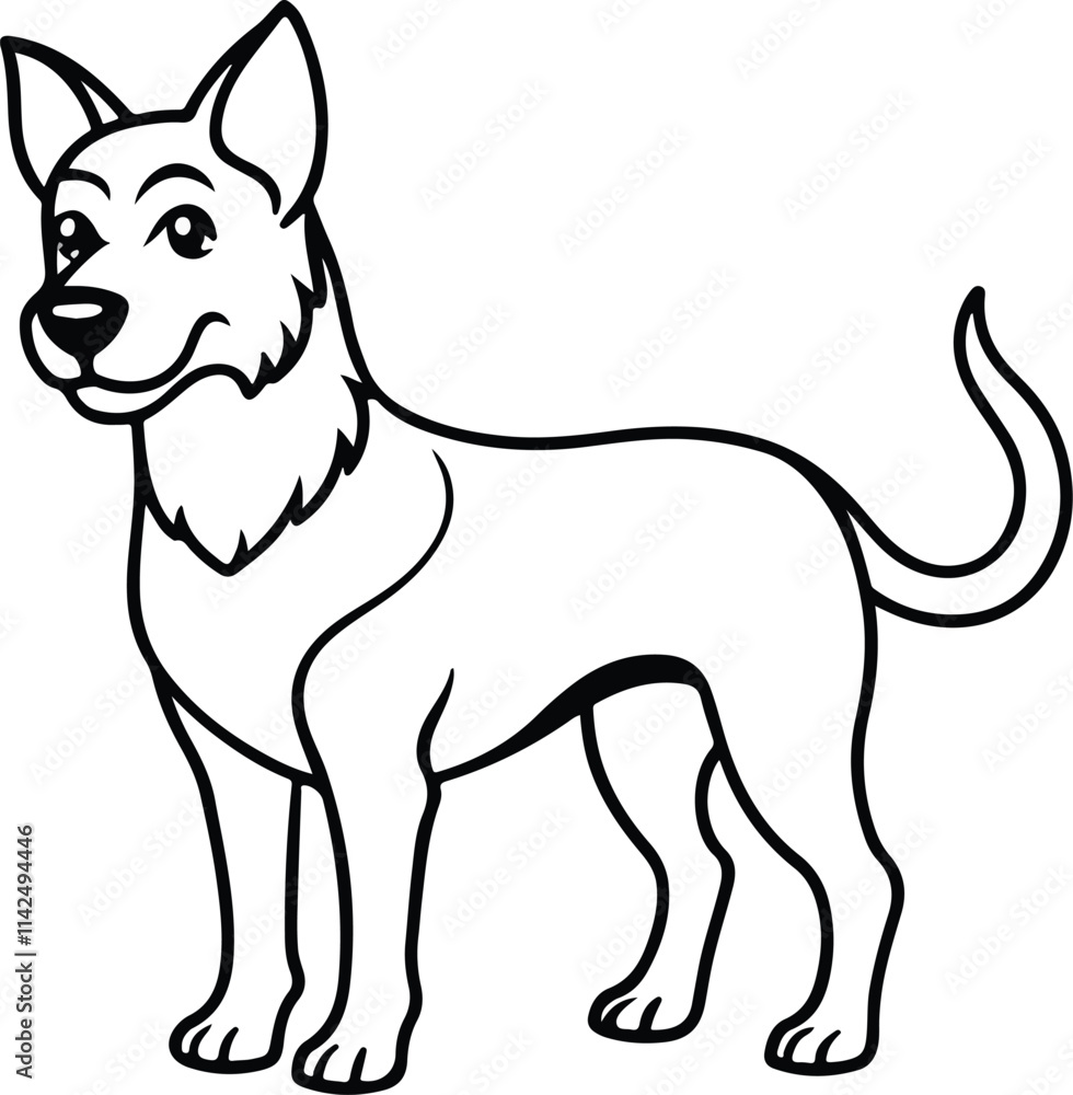 Dog line art design 