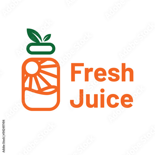 fresh juice flat minimalist logo design
