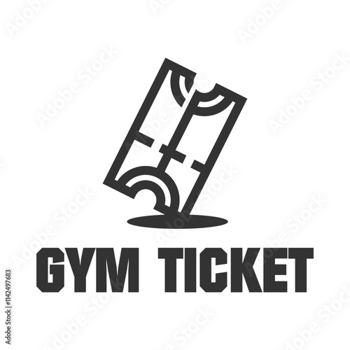 gym ticket flat minimalist logo design