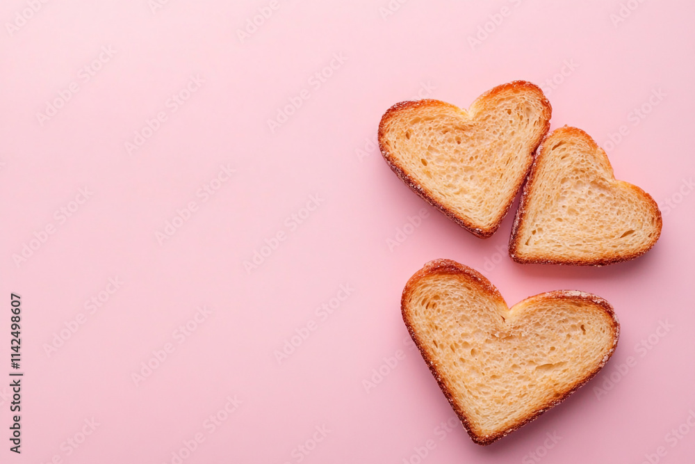 Heart-shaped toast perfect for a Valentine's Day breakfast or snack Heart-shaped toast perfect for a Valentine's Day breakfast or snack