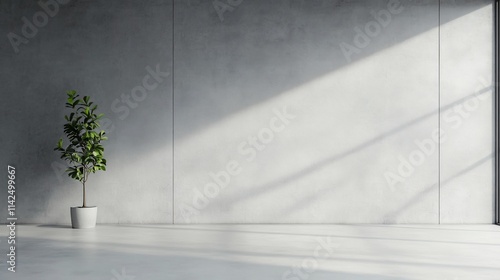 Soft Gray Concrete Wall with Subtle Lighting and Ample Space for Copy