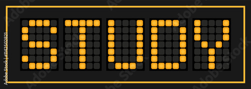 Orange color led banner in word study on black background