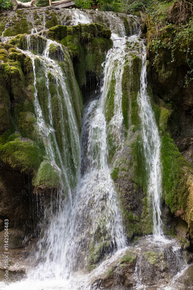 Fototapeta premium Romania Bihar Falls on a cloudy summer day