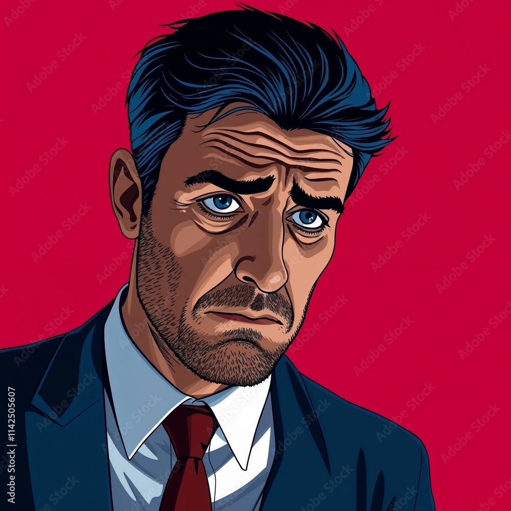 A tired man who is an office worker A tired man who is an office worker