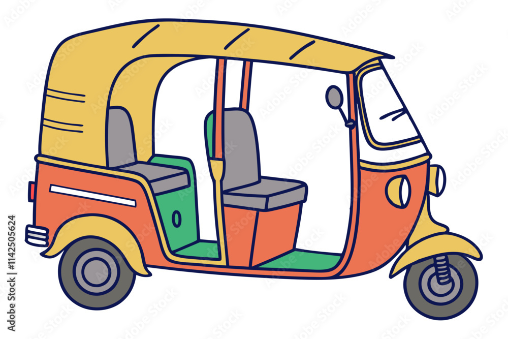 Fototapeta premium Auto rickshaw vector illustration