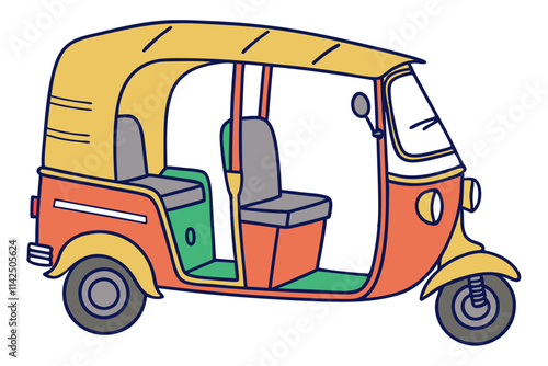 Auto rickshaw vector illustration 