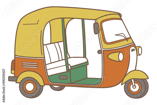 Auto rickshaw vector illustration 