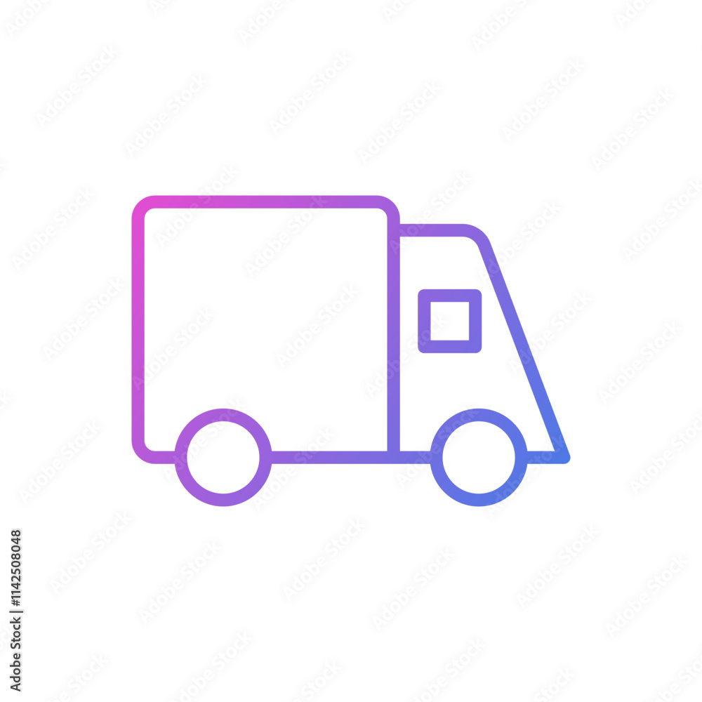 Fototapeta premium Delivery car vector icon, package delivery truck symbol flat design.