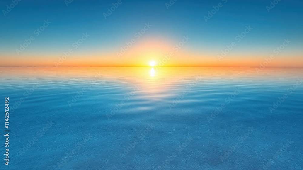 Obraz premium serene lake at dusk with last light of sun reflecting on calm water, creating tranquil atmosphere. vibrant colors of sunset enhance peaceful scene