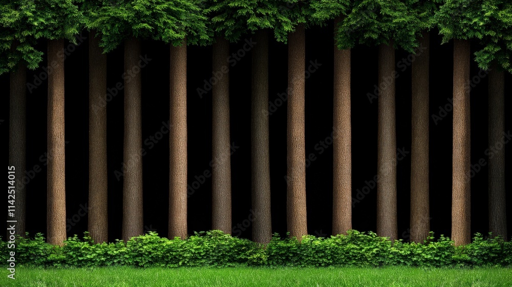 Forest Canopy: A mystical and captivating view of a dense forest, with sunlight filtering through the verdant canopy, casting long shadows on the lush green undergrowth.