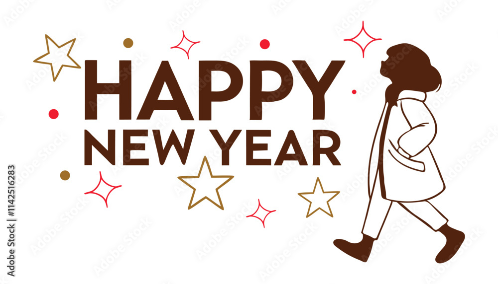 Celebration of Happy New Year Text Vector Illustration Design Celebration of Happy New Year Text Vector Illustration Design