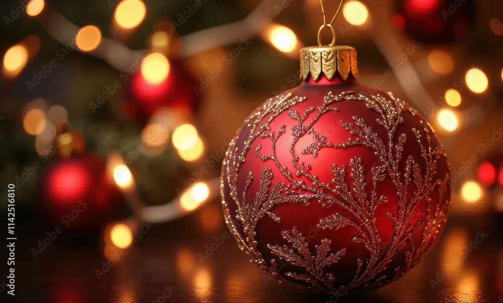 Beautiful red ornament with golden detailing Beautiful red ornament with golden detailing
