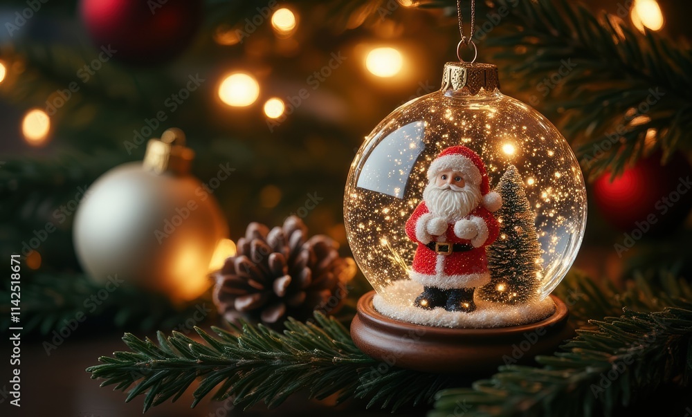 Santa Claus in a festive snow globe Santa Claus in a festive snow globe