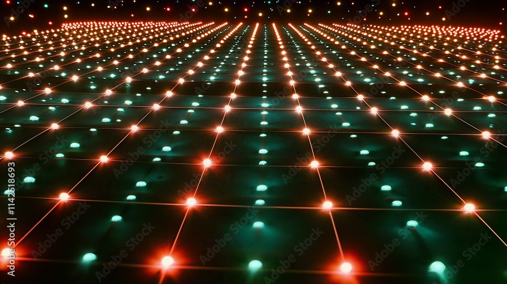 Obraz premium Bright Christmas Star Explosion Vector Illustration with Colorful Disco Background and Sparkling Glow