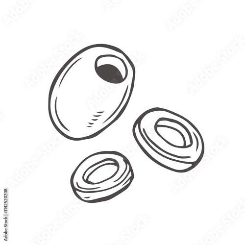 Olive vector sketch isolated on white background