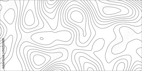Contour map background. Geography scheme and terrain. Topography grid map. Ocean topographic line map with curvy wave isolines. Stylized height of the topographic map contour in lines