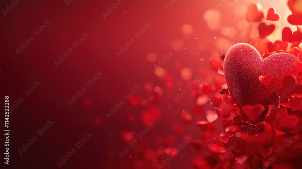 Red heart floral arrangement romantic setting digital artwork Red heart floral arrangement romantic setting digital artwork