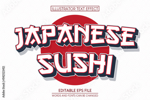 japanese Sushi Text Effect. editable text effect