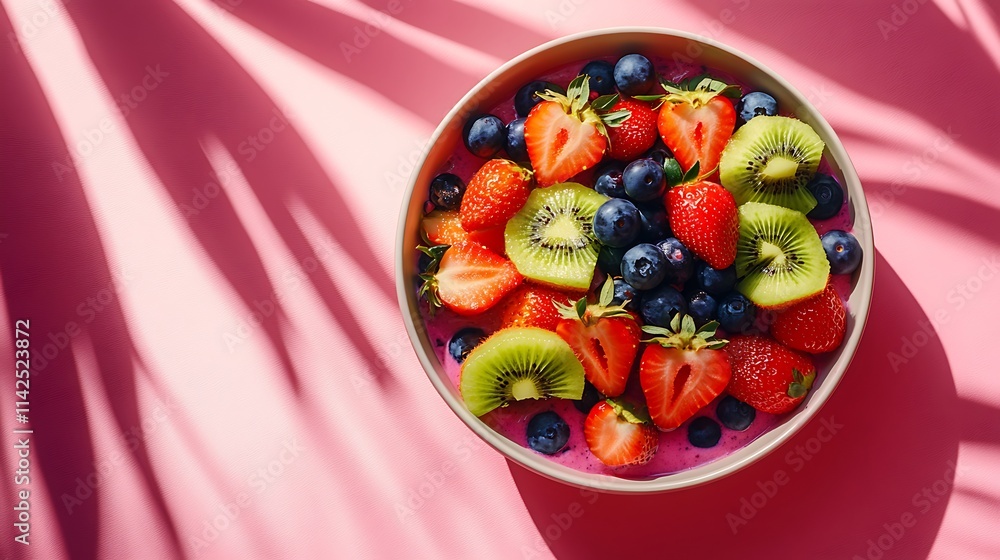 Fresh fruit bowl delight bright food photography from above Fresh fruit bowl delight bright food photography from above