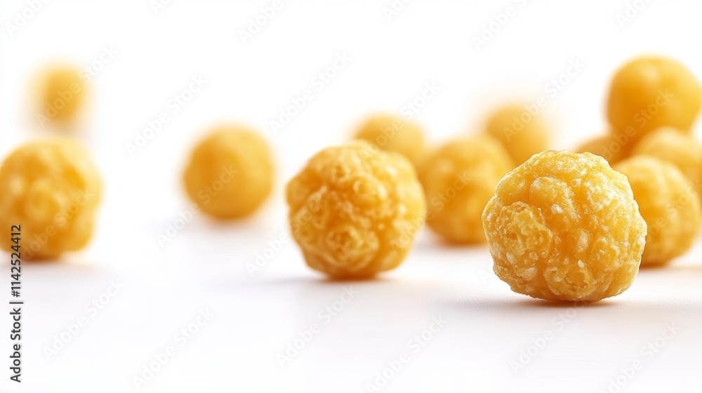 corn snacks balls isolated on white background corn snacks balls isolated on white background