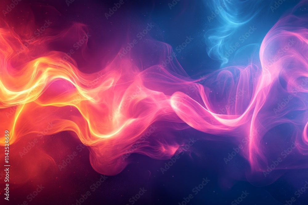 Obraz premium Swirling vibrant hues of smoke create a dynamic and colorful backdrop