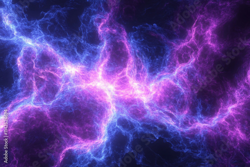 Abstract colorful plasma energy field is colliding and creating bright light