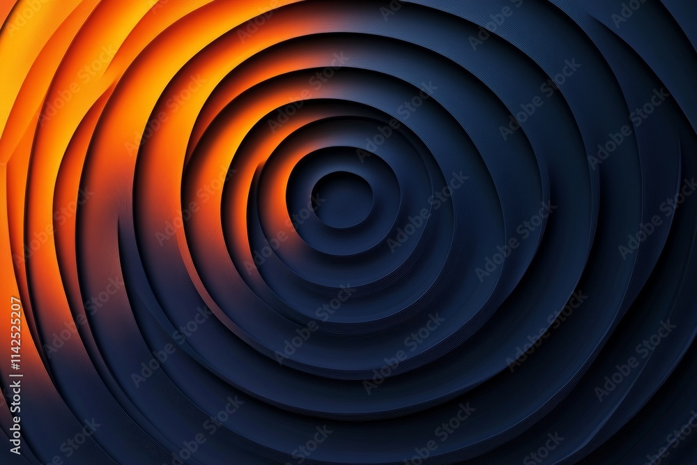 Concentric circles in orange and blue hues create a mesmerizing pattern, forming a visually appealing abstract background Concentric circles in orange and blue hues create a mesmerizing pattern, forming a visually appealing abstract background