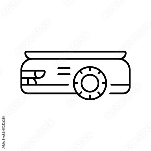 Mobile industrial Robot line icon.