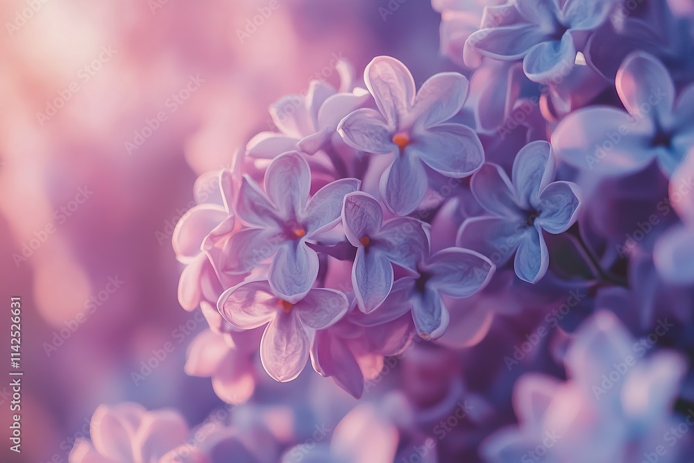 A large lilac bush in full bloom, with dense purple flowers that fill the air with their sweet fragrance A large lilac bush in full bloom, with dense purple flowers that fill the air with their sweet fragrance
