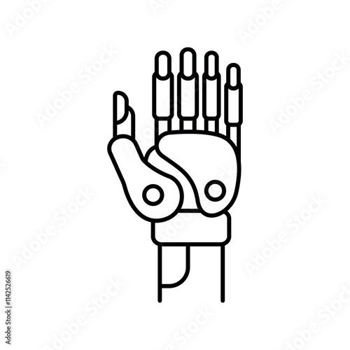 Robotic Arm robot line icon.