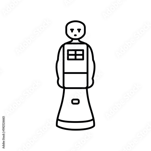 service robot line icon.