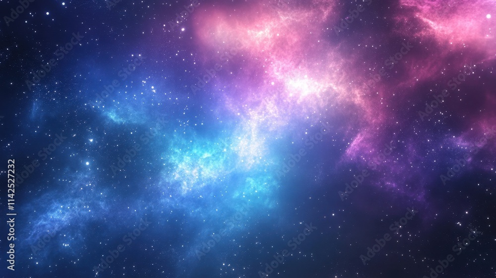 Colorful Cosmic Nebula with Stars in Deep Space Background Colorful Cosmic Nebula with Stars in Deep Space Background