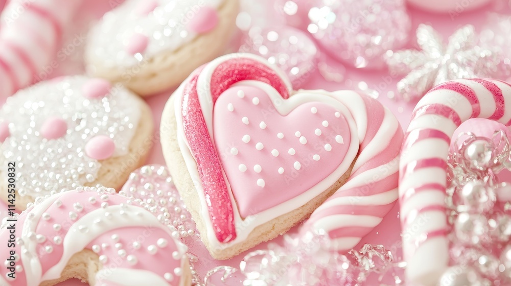 Pink Heart Cookies, Candy Canes and Sweet Treats for Every Celebration Pink Heart Cookies, Candy Canes and Sweet Treats for Every Celebration